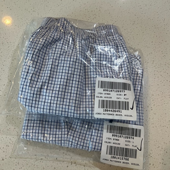 J.Crew Blue mini-tattersall Patterned Cotton Boxers NEW BT865 Size M and L - Picture 6 of 8